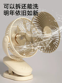 Portable USB Desk Fan with Clip, Rechargeable Mini Fan for Office, Dorm, Bedside, Car, 6-inch Oscillating