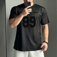 Men's Mesh Quick-Dry Athletic T-Shirt for Training, Basketball, and Rugby