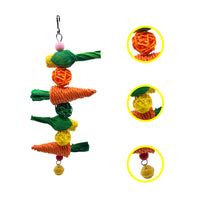 Bird Parrot Hamster Rabbit Chew Toy Molar String with Hanging Ornament