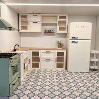 Dollhouse Miniature Self-Adhesive Wallpaper Background Stickers for 1:12 and 1:8 Scale