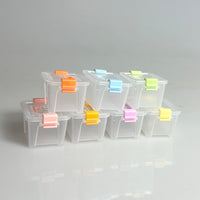 Dollhouse Clear Storage Box with Lid and Handle, Small Plastic Organizer for Miniatures