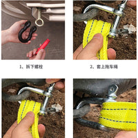 Heavy-Duty Car Tow Rope with Eagle Claw Hooks for Sedans, SUVs, and Off-Road Vehicles