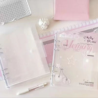 Frosted A5 Loose-Leaf Notebook Cover with Button Closure and Refill Pages