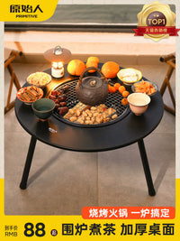 Charcoal Grill Stove Set for Winter Gatherings - Household BBQ Grill and Integrated Table
