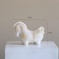 Vintage Style Faux Jade Chinese Horse Figurine for Living Room Office Decor