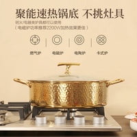 304 Stainless Steel Shabu Shabu Hot Pot with Divider, Induction Cooker Compatible