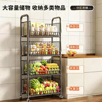 Multi-layer Kitchen Vegetable and Fruit Storage Rack with Wheels
