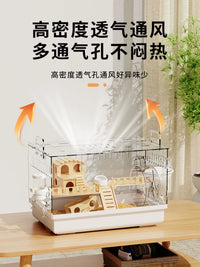 Large Hamster Cage Golden Bear Luxury Villa Acrylic Transparent Breeding Box