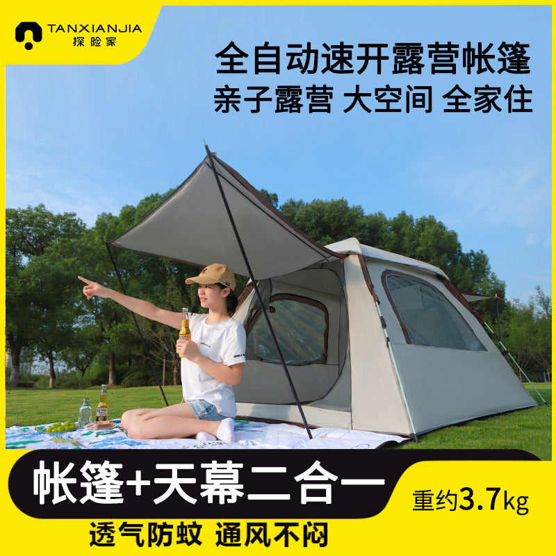 Automatic Pop-Up Camping Tent for Outdoor Beach & Picnic, Waterproof & Portable