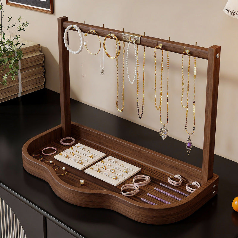 Desktop Jewelry Organizer Stand with Multiple Hooks for Necklaces, Bracelets, Rings, and Earrings