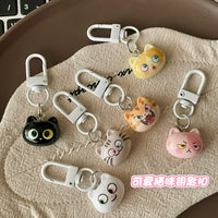 Cute Funny Expression Cat Keychain for Backpacks and Gifts