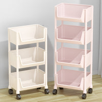 Multi-layer Rolling Utility Cart with Wheels for Kitchen, Living Room, and Office Storage