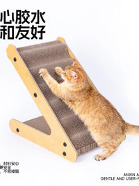 Cat Climbing Ladder and Scratching Board Combo Pet Stairs Dog Sofa Ladder Bedside Steps Aid Durable Scratching Wave