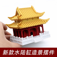 Chinese Ancient Architectural Model for Aquariums and Micro Landscapes, Desktop and Garden Decor