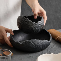 Japanese Style Irregular Ceramic Bowl & Plate Set for Soup, Salad, and Dessert