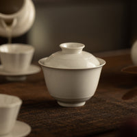 Handmade Ash Glaze Gaiwan Tea Bowl for Kung Fu Tea Ceremony