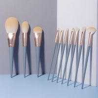 Blue Bridge 10-Piece Soft Bristle Makeup Brush Set with Blush and Powder Brushes