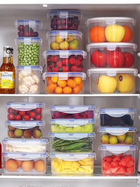 Food Grade Microwave Safe Food Storage Containers with Lids - Leakproof Plastic Bento Boxes for Fruit & Meals