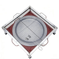 Outdoor Fire Pit BBQ Grill with Heating Function and Grill Net for Charcoal Grilling