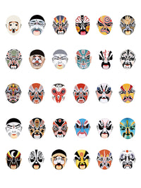 Chinese Opera Face Mask Stickers for DIY Decoration