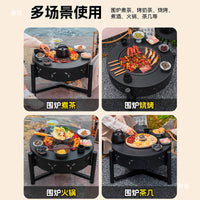 Portable Outdoor Fire Pit Grill Set for Camping and Patio