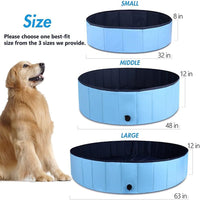 Foldable Pet Swimming Pool & Bath Tub for Large Dogs and Cats, Portable Kiddie Pool
