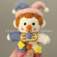 Donigule Nepal Handmade Wool Felt Clown Doll Keychain Bag Car Charm
