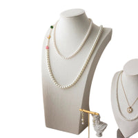 Walnut Wood Jewelry Display Stand for Necklaces, Rings, and Earrings - Countertop Showcase Organizer