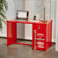 Industrial Style Iron Computer Desk with Storage - Loft Office Writing Table