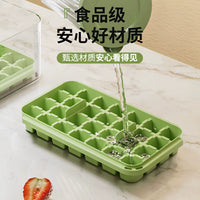 Household Ice Cube Tray with Storage Box, Easy Release Food-Grade Quick-Freeze Ice Mold for Home Use