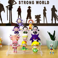 亚克力盲盒阶梯透明展示架手办立牌多层置物架公仔周边收纳摆放