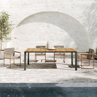 Outdoor Woven Rattan Sofa and Coffee Table Set for Patio Balcony Garden