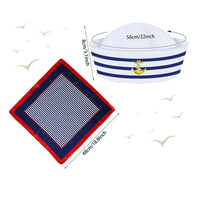 Captain Hat Sailor Costume Set with Sunglasses and Scarf for Yacht Parties and Cosplay