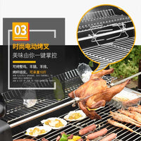 Large Charcoal BBQ Grill for Home Outdoor Villa Garden, American Style Smoker for 5+ People