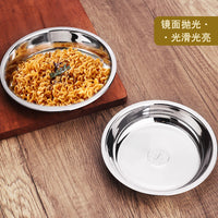 Food Grade 316 Stainless Steel Round Serving Plate, Thickened Deep Dish for Snacks, Fish, Home Use