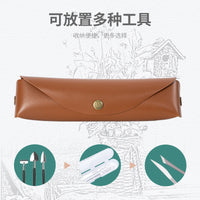 Mini Garden Tool Set with Leather Pouch for Succulents & Potted Plants