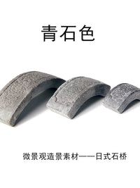Miniature Japanese Zen Garden Stone Bridge Set for Micro Landscape Bonsai Decor
