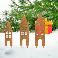 Vintage Iron Christmas Holiday Garden Yard Stake Door Hanging Decor