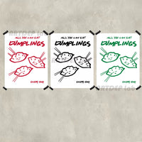 Hand-Drawn New Year Dumpling Illustration Poster for Wall Decor