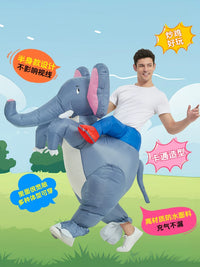 Inflatable Elephant Ride-On Costume for Kids and Adults - Cartoon Animal Performance Prop