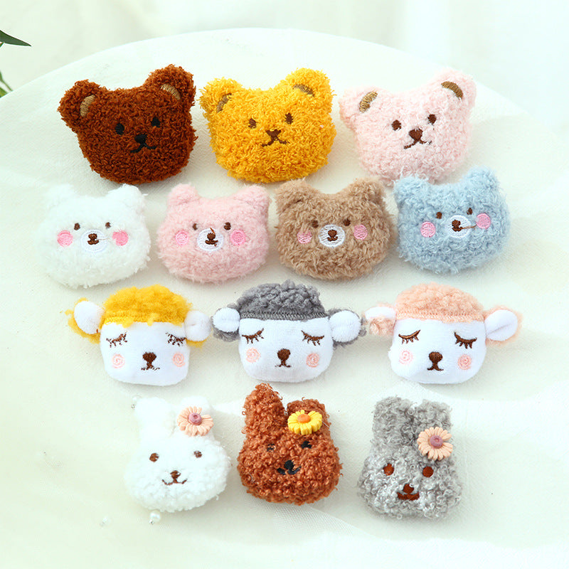 Cartoon Plush Animal Brooch Pin for Clothing Bags Kids Backpacks