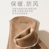 Women's De Velvet Thermal Fingerless Touchscreen Gloves for Cycling