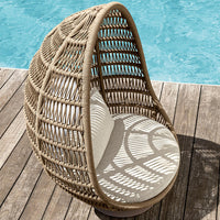 Outdoor Rattan Woven Egg Chair Swing for Patio Balcony Garden