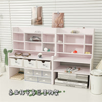 INS Style Desktop Organizer Shelf Multi-layer Grid Cosmetic Storage Box Office Desk Tidy Rack