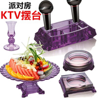 Acrylic Fruit Plate, Ashtray, Ice Bucket, and Microphone Stand for KTV Bar Party Room Decor