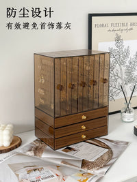 Acrylic Jewelry Organizer with Necklace Display Stand and Drawers