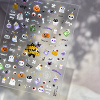 tomononi 3D Embossed Nail Art Stickers for Kids - Dark Style Halloween Theme
