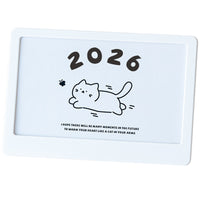 2026 Cat-Themed Desk Calendar with Stand for Office and Students