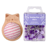 Fabric Pin Cushion with 80PCS Positioning Pins for Sewing and Quilting