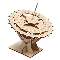 Wooden Assembly Model Mechanical Sundial Educational Toy